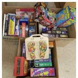 Large group of puzzles, games, etc. in 3 boxes