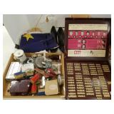 Group of collectibles including camera, tooth