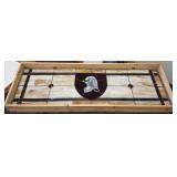 4 vintage stained & leaded glass windows (some as