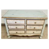 Painted & decorated 6 drawer chest