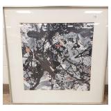 Framed Turner mid-century print Pollock- 33"