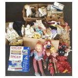 Group of dolls, doll clothing, child