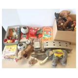 Group of toys including Christmas, etc. in boxes