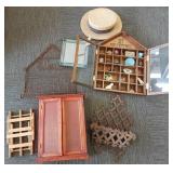 Group of small shelves, miniatures, etc.