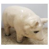 Cement pig garden ornament 17" long