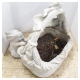 24" cement basket/ planter