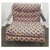 Vintage mid-century modern chrome upholstered