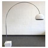 Mid-century chrome arch lamp with marble base