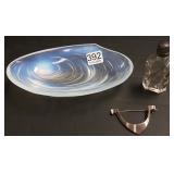 Sabino tray, cut perfume, sterling brooch