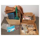 Group of assorted tools, tool belt, etc.