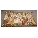 Large machine made tapestry with rod