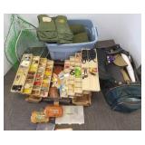 Large group of fishing, etc. items incl. tackle