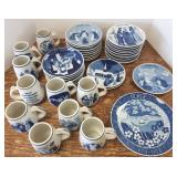 Group including Danish plates & Porsgrund mugs