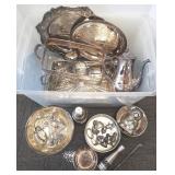 Group of silverplate, pewter, etc.