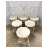 6 matching ice cream chairs