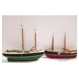 2 approx. 22" sailboat models (as seen)