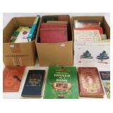 Group books on various subjects in 3 boxes