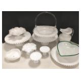 11 pieces of Fenton Wavecrest, etc. pitcher,
