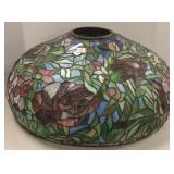 Antique style stained & leaded glass lampshade -