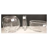 3 glass vases incl. 2 pillow vases w/ ladies - 6"