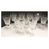 11 Waterford 7" cut glass goblets,1as is
