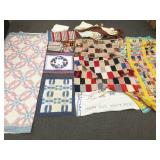 Group assorted linens, etc. incl. 2 quilts & 2