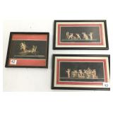 3 small framed signed - 2 are Maria Graziano - 4"