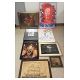 Group of framed prints, framed and unframed