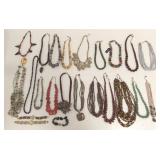 Group stone bead jewelry, some sterling incl.