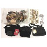 Group vintage & modern jewelry - many watches,