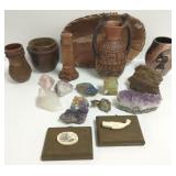 Group of Native American pottery, etc. minerals