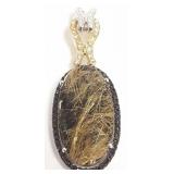 18K - 2 tone pendant set with colors of diamonds