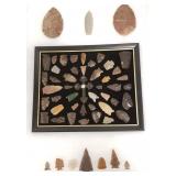 Case of approx. 45 assorted stone points &