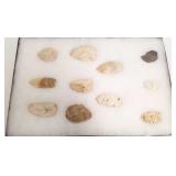 11 assorted Native American points, etc. - 2" to