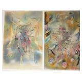 2 unframed hand signed Volk (Larry) original