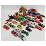 Group small cars, antique cast iron ice wagon