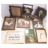 Group vintage, etc. frames, some swivel, photos,