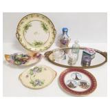 Group handpainted Limoges china, dresser tray,
