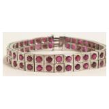 Deco 14K white gold bracelet set with 70 - 3.5mm