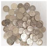 Group U.S. silver dimes - Mercury & Roosevelt -