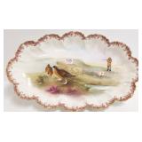 18" handpainted Limoges game platter - hunting
