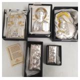 5 hallmarked Italian silver icons, etc.-assorted