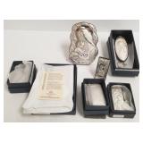 5 hallmarked Italian silver icons, etc.- assorted