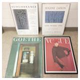 4 framed posters- Eugene Larkin, etc.