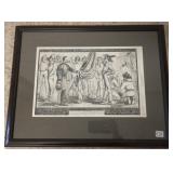 Harpers Weekly framed 1867 illustration 17" x