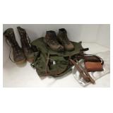 Canvas backpack with bullet case of .30-06