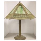 Bradley & Hubbard antique slag glass lamp- 20"