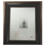 Framed illustration with tag - presented to John