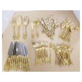 Set Rogers ornate gold colored flatware