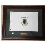 Framed Kingley club golf flag - 21" x 26" O.D.